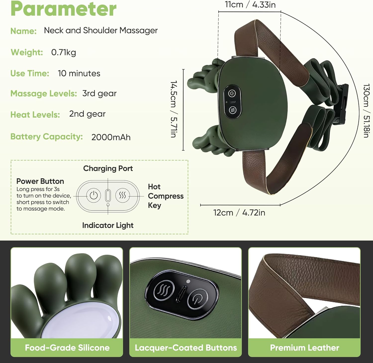 Turtle Neck and Back Massager, Simulated Human Hand Design