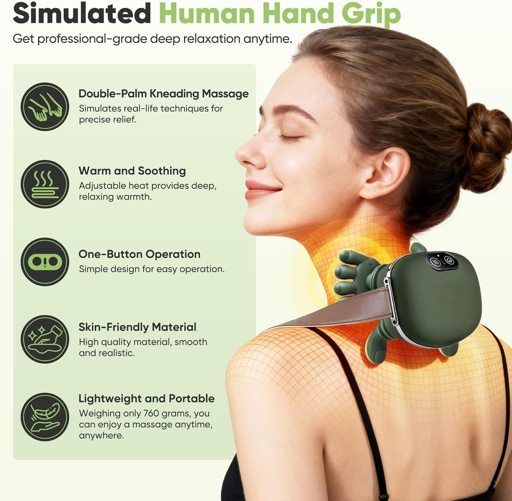 Turtle Neck and Back Massager, Simulated Human Hand Design