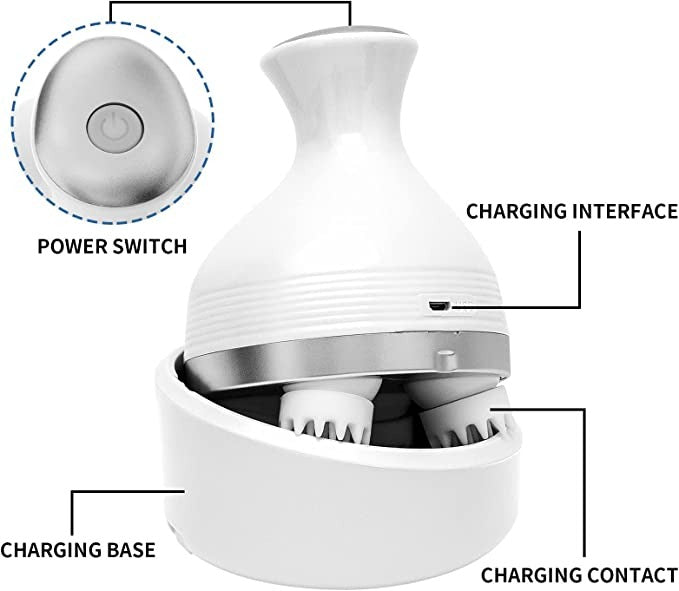 Electric Scalp Massager With 4 Tissue Kneading Nodes
