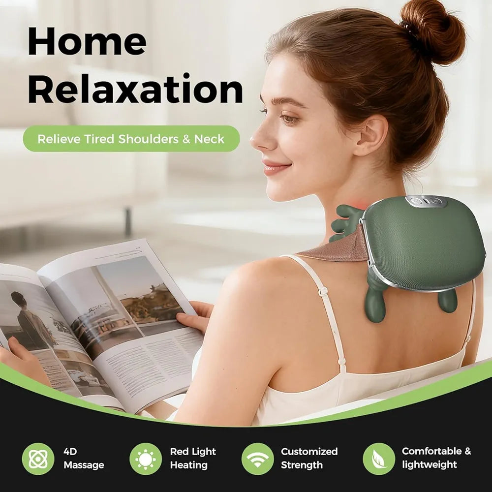 Neck and Back Massager, 3 Massage Mode, 2 Heat Function, Heated Neck & Shoulder Massager, Simulated Human Hand Design, for Necks, Back, Legs Etc (1 Pc)