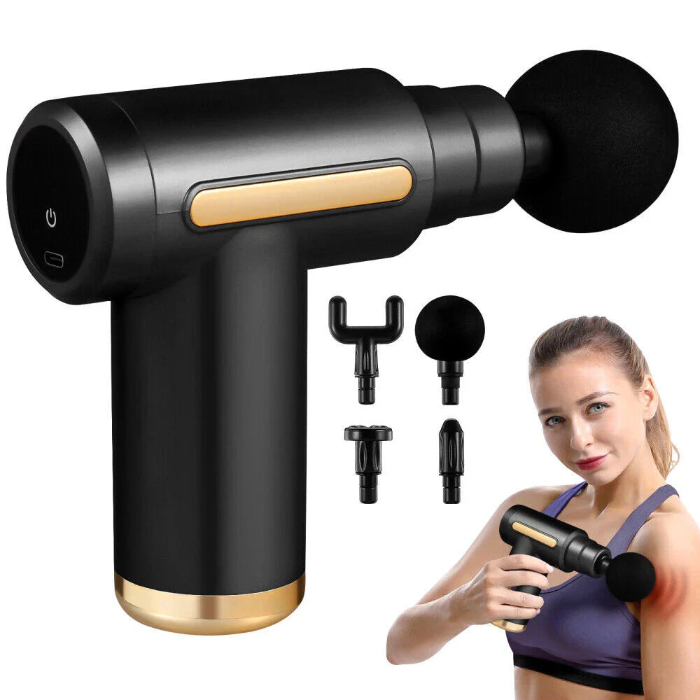 Mini Massage Gun, Percussion Deep Tissues Muscle Massager Gun with 6 Speeds