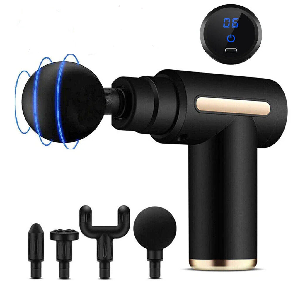 Mini Massage Gun, Percussion Deep Tissues Muscle Massager Gun with 6 Speeds