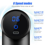 Mini Massage Gun, Percussion Deep Tissues Muscle Massager Gun with 6 Speeds